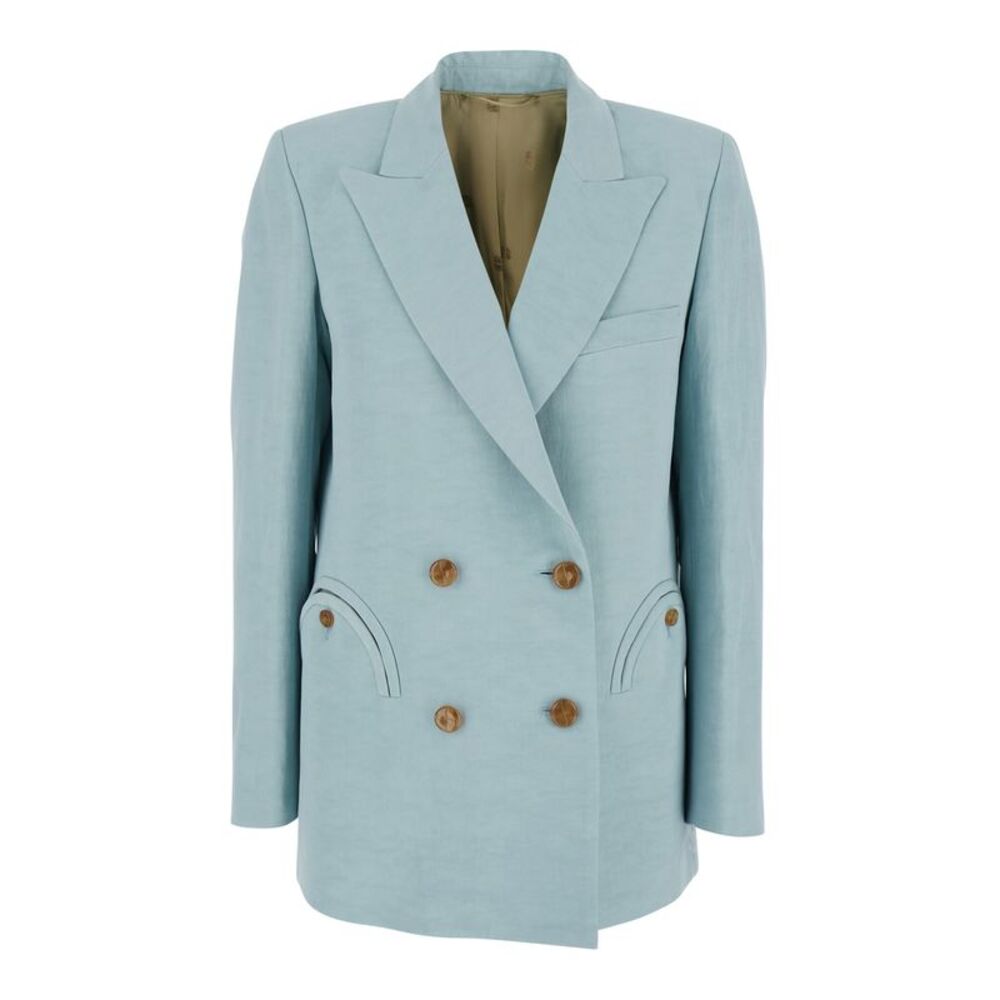Blaze Milano Women Light Blue Jacket With Peak Lapels In Silk Blend Woman